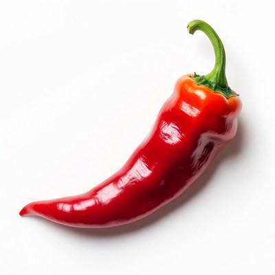 Red Chili Pepper on White Background