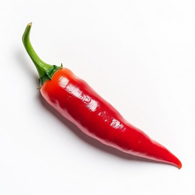 Red Chili Pepper on White Background
