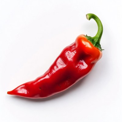 Red Chili Pepper on White Background