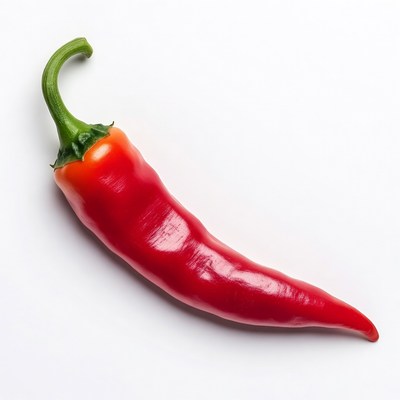 Red Chili Pepper on White Background