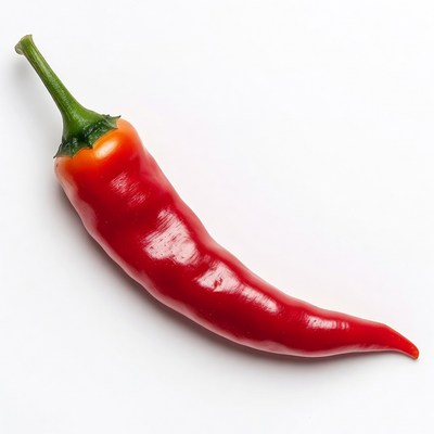 Red Chili Pepper on White Background