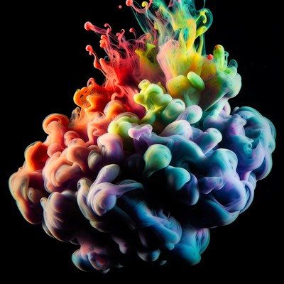 Colorful Ink Cloud Explosion