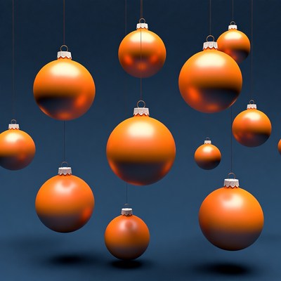 Orange Christmas Ornaments Hanging