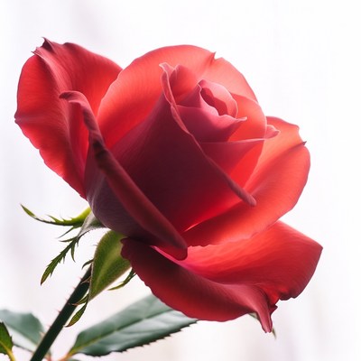 Red Rose with Stem