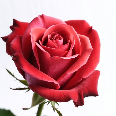 Red Rose on White Background