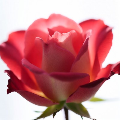 Pink Rose on White Background