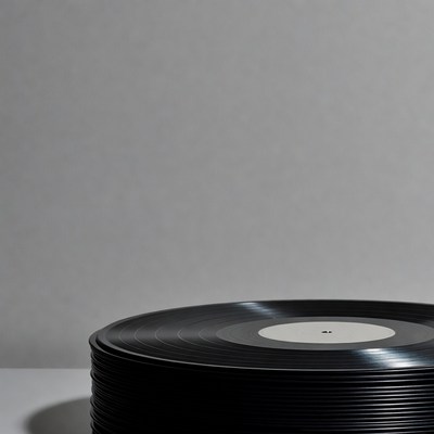 Stack of Black Vinyl Records