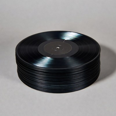 Stack of Black Vinyl Records