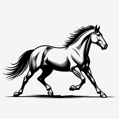 Galloping horse silhouette illustration