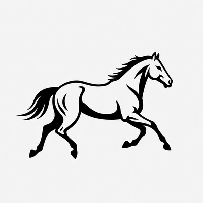 Galloping horse silhouette illustration