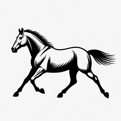 Galloping horse silhouette illustration