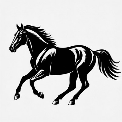 Galloping horse silhouette illustration
