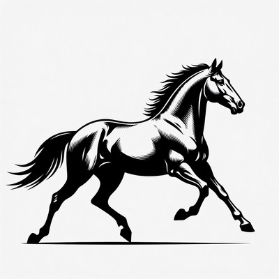Galloping Horse Silhouette Illustration