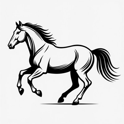 Galloping horse silhouette illustration