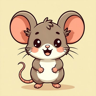 Cute cartoon mouse smiling