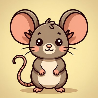 Cute cartoon mouse illustration