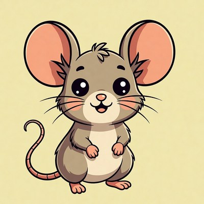 Cute cartoon mouse illustration