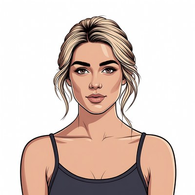 Blonde woman in black camisole