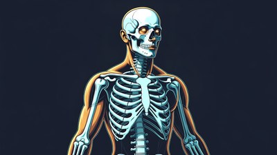 Glowing Skeleton Illustration Full Body
