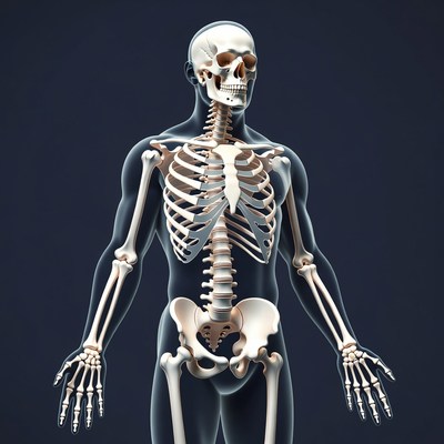 Human male skeleton 3D model
