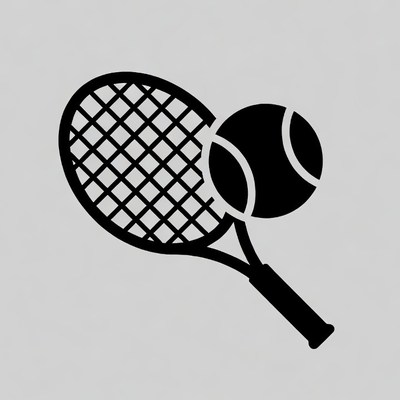 Tennis racket and ball icon