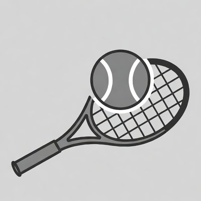 Tennis racket and ball illustration