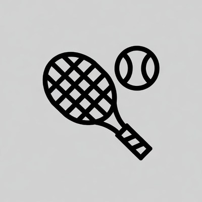 Tennis racket and ball illustration