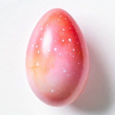 Shiny red Easter egg with white stars