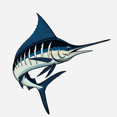 Blue Marlin Fish Illustration