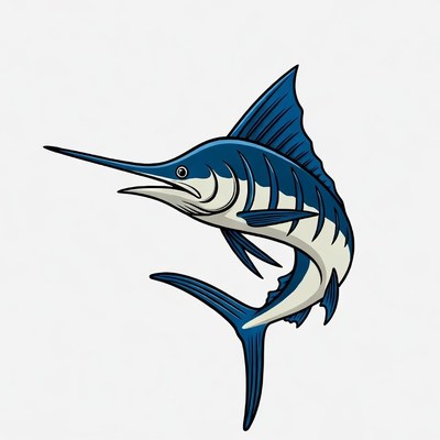 Blue Marlin Fish Illustration