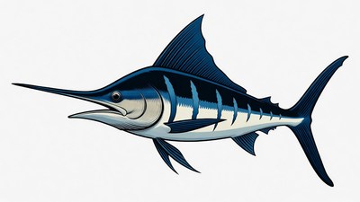 Blue Marlin Fish Illustration
