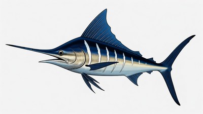 Blue Marlin Fish Illustration