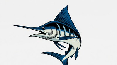 Blue Marlin Fish Illustration