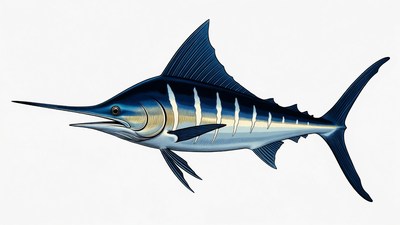 Blue Marlin Fish Illustration