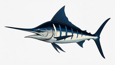 Blue Marlin Fish Illustration