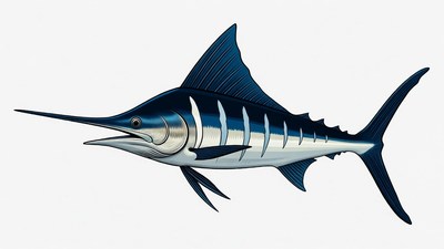 Blue Marlin Fish Illustration