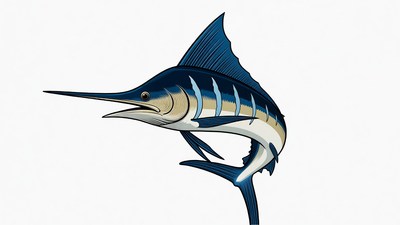 Blue Marlin Fish Illustration
