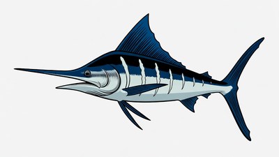 Blue Marlin Fish Illustration