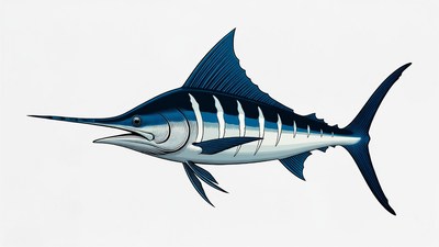 Blue Marlin Fish Illustration