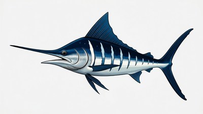 Blue Marlin Fish Illustration