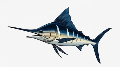 Blue Marlin Fish Illustration