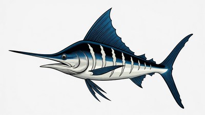 Blue Marlin Fish Illustration