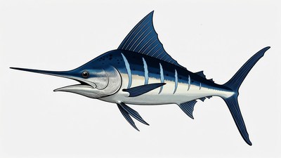 Blue Marlin Fish Illustration