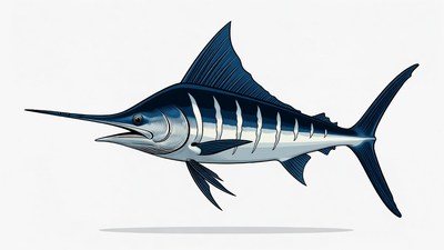Blue Marlin Fish Illustration