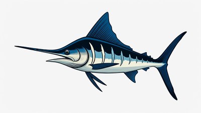 Blue Marlin Fish Illustration