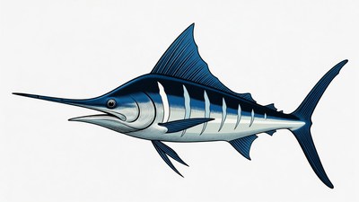 Blue Marlin Fish Illustration