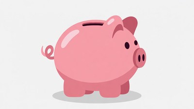 Pink Piggy Bank Illustration
