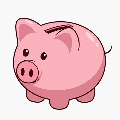 Pink Piggy Bank Illustration