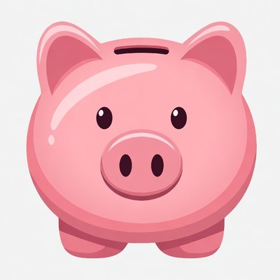 Pink Piggy Bank Illustration