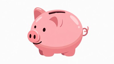Pink Piggy Bank Illustration